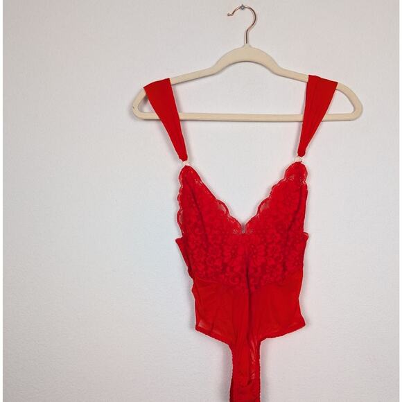 NWT We Are HAH Hot As Hell Red Lace Bodysuit Size S - Picture 3 of 9